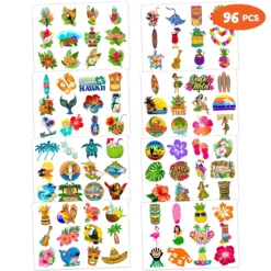 GENERIC Hawaiian Luau Tattoos Temporary Theme Birthday Party Decorations Supplies Favors Decor Cute Summer Beach Tattoo Stickers 8 Sheets 96 PCS Gifts For Kids Girls Boys Classroom Rewards Carnival Christmas -Xmas Mart Sales 91bvWj1ZlpL. SL1500