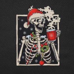 IZYJOY Women Christmas Skeleton Coffee Sweatshirts Xmas Santa Drinking Hot Coffee Skull Graphic Tee Oversized Pullover Top -Xmas Mart Sales 91gCVYi JFL. AC UL1500