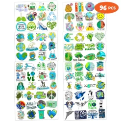 GENERIC Earth Day Stickers Temporary Tattoos Sticker Tattoo Theme Birthday Party Decorations Decor Supplies Cute Stickers Tattoo 8 Sheets 96 PCS For Kids Boys Girls School Rewards Carnival Christmas Prizes -Xmas Mart Sales 91gkuFgl9vL. SL1500