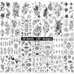 Aresvns Black Flower Realistic Temporary Tattoo For Women 250 Pcs,Waterproof Sexy Floral Fake Tattoos That Look Real And Last Long For All Ages Christmas Gift -Xmas Mart Sales 91ixcHUgteL. SL1500