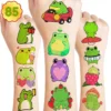 GENERIC 8 Sheets 85PCS Cute Frog Temporary Tattoos Sticker Theme Themed Birthday Party Supplies Favors Decorations Decor Funny Tattoo Stickers Gifts For Kids Girls Boys Class School Rewards Carnival Christmas -Xmas Mart Sales 91pT454h0tL. SL1500