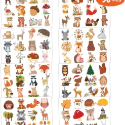 GENERIC 8 Sheets (96PCS) Woodland Temporary Tattoos Birthday Party Supplies Decorations Tattoos Stickers Super Cute Fall Party Favors Kids Girls Boys Gifts Classroom School Prizes Themed Christmas -Xmas Mart Sales 91uRlYjxouL. AC SL1500