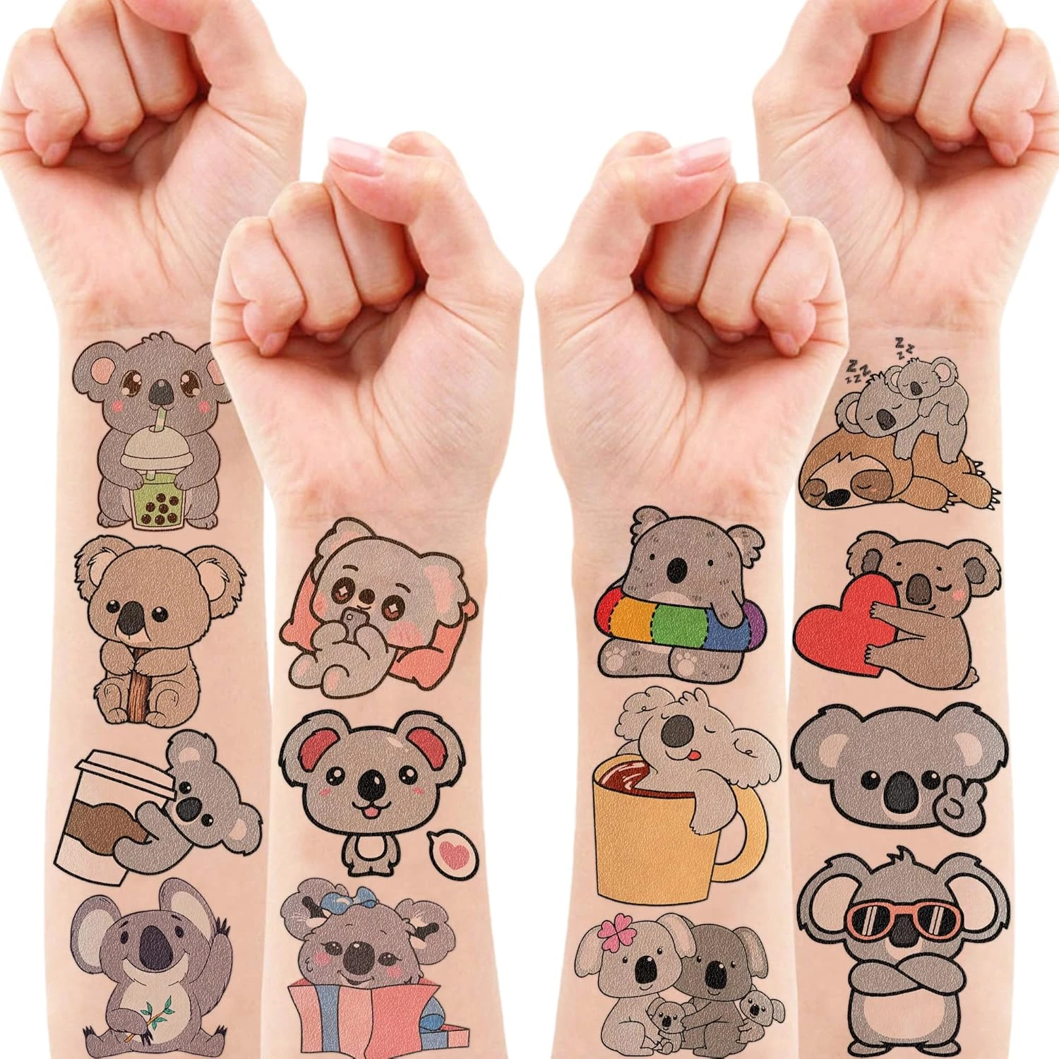 GENERIC Koala Temporary Tattoos Sticker - Ideal For Kids' Themed Birthday Party Supplies, Decorations, And Gifts - 8 Sheet 81PCS - Cute Favors For Boys Girls - Perfect For School Prizes, Christmas, Halloween 4 GENERIC Koala Temporary Tattoos Sticker - Ideal For Kids' Themed Birthday Party Supplies, Decorations, And Gifts - 8 Sheet 81PCS - Cute Favors For Boys Girls - Perfect For School Prizes, Christmas, Halloween - Image 2