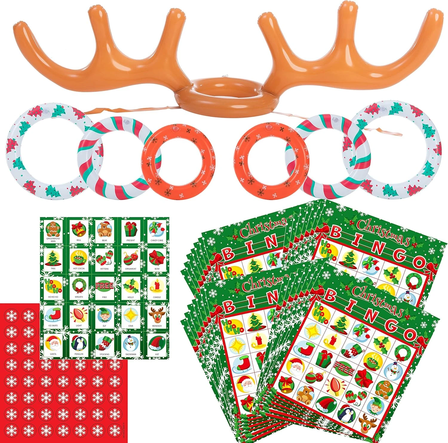 JOYIN Inflatable Antlers Toss Game Combo Set, Christmas Toss Games Reindeer Antler Toss Game Combo Game Set For Christmas Holiday Party Supplies One Size Fit All (Bingo Set) 3 JOYIN Inflatable Antlers Toss Game Combo Set, Christmas Toss Games Reindeer Antler Toss Game Combo Game Set For Christmas Holiday Party Supplies One Size Fit All (Bingo Set)
